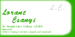 lorant csanyi business card