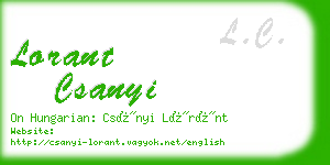 lorant csanyi business card